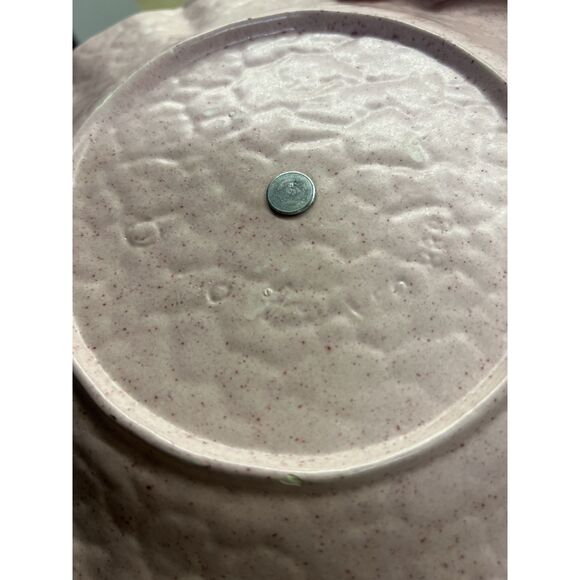 VTG California Pottery #719 Pink Leaf Dish Gold Trim + MCM Pink Gold 2 Tier Tray - Picture 5 of 16